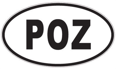 POZ - 3 Letter Initials Oval Sticker