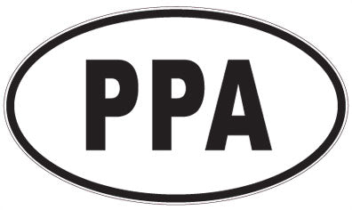 PPA - 3 Letter Initials Oval Sticker