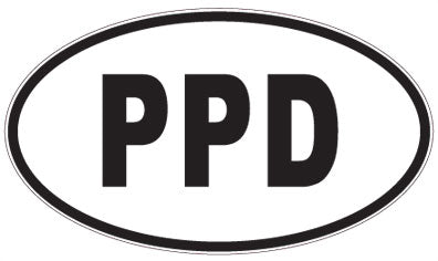 PPD - 3 Letter Initials Oval Sticker