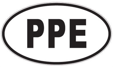 PPE - 3 Letter Initials Oval Sticker