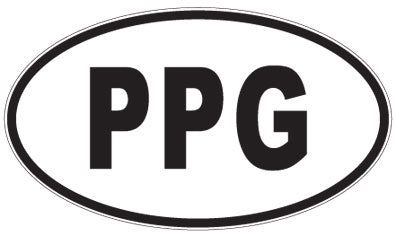 PPG - 3 Letter Initials Oval Sticker