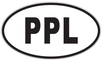 PPL - 3 Letter Initials Oval Sticker
