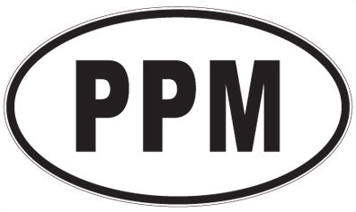 PPM - 3 Letter Initials Oval Sticker