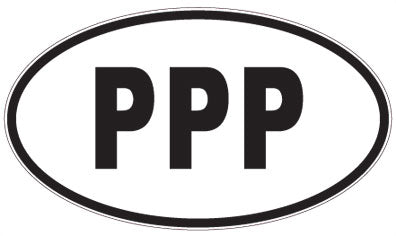 PPP - 3 Letter Initials Oval Sticker
