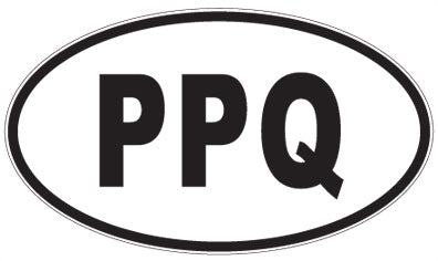 PPQ - 3 Letter Initials Oval Sticker