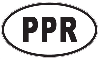 PPR - 3 Letter Initials Oval Sticker