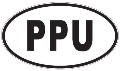 PPU - 3 Letter Initials Oval Sticker