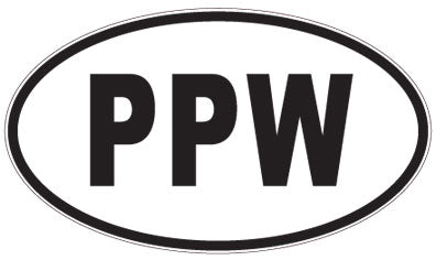 PPW - 3 Letter Initials Oval Sticker