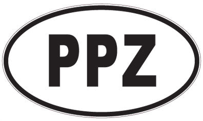 PPZ - 3 Letter Initials Oval Sticker