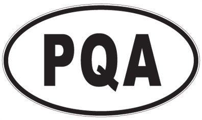 PQA - 3 Letter Initials Oval Sticker