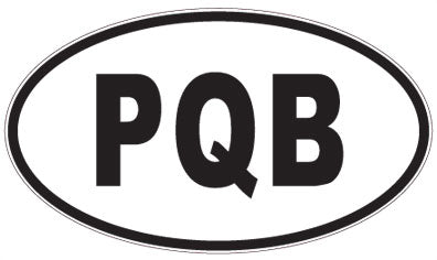 PQB - 3 Letter Initials Oval Sticker