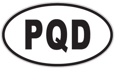 PQD - 3 Letter Initials Oval Sticker