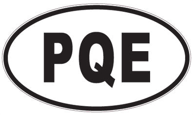 PQE - 3 Letter Initials Oval Sticker