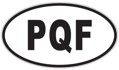 PQF - 3 Letter Initials Oval Sticker
