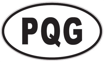 PQG - 3 Letter Initials Oval Sticker