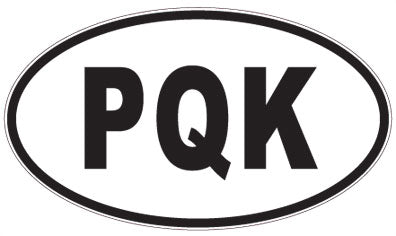 PQK - 3 Letter Initials Oval Sticker