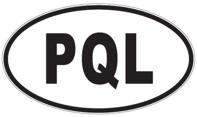 PQL - 3 Letter Initials Oval Sticker