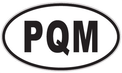 PQM - 3 Letter Initials Oval Sticker