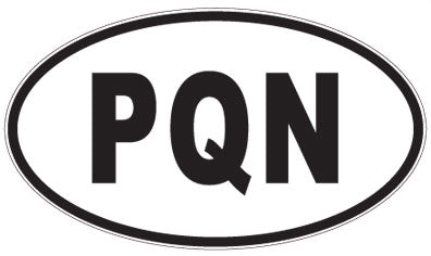 PQN - 3 Letter Initials Oval Sticker