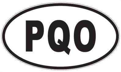 PQO - 3 Letter Initials Oval Sticker