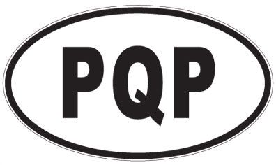 PQP - 3 Letter Initials Oval Sticker