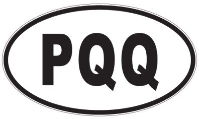 PQQ - 3 Letter Initials Oval Sticker
