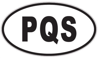 PQS - 3 Letter Initials Oval Sticker