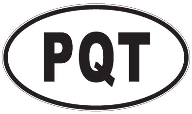 PQT - 3 Letter Initials Oval Sticker