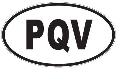 PQV - 3 Letter Initials Oval Sticker