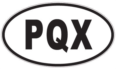 PQX - 3 Letter Initials Oval Sticker