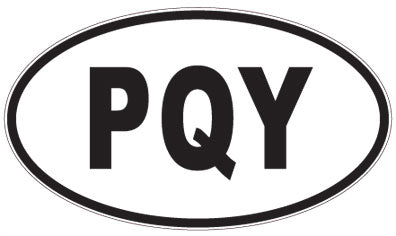 PQY - 3 Letter Initials Oval Sticker