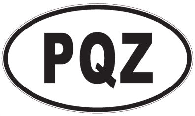 PQZ - 3 Letter Initials Oval Sticker