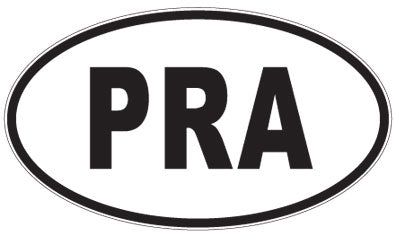 PRA - 3 Letter Initials Oval Sticker