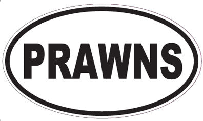 PRAWNS - Oval Sticker