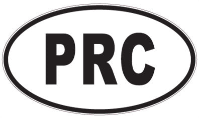 PRC - 3 Letter Initials Oval Sticker