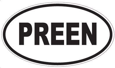 PREEN - Oval Sticker