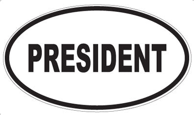 PRESIDENT - Oval Sticker