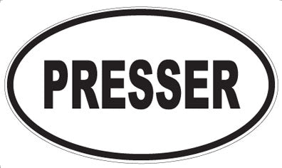 PRESSER - Oval Sticker