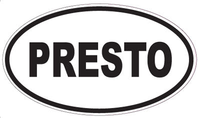 PRESTO - Oval Sticker