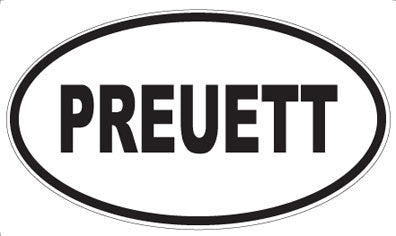 PREUETT - Oval Sticker