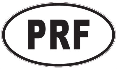 PRF - 3 Letter Initials Oval Sticker