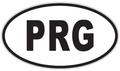 PRG - 3 Letter Initials Oval Sticker