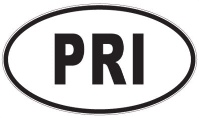 PRI - 3 Letter Initials Oval Sticker