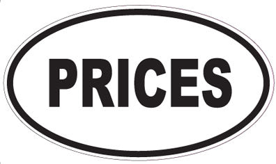 PRICES - Oval Sticker