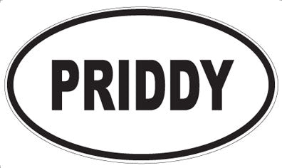 PRIDDY - Oval Sticker