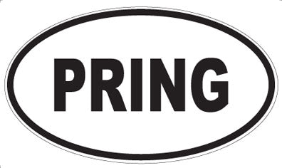 PRING - Oval Sticker