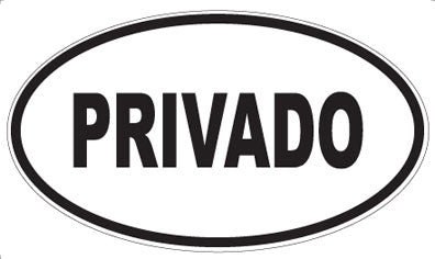PRIVADO - Oval Sticker