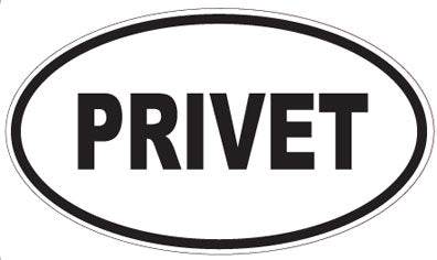 PRIVET - Oval Sticker