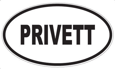PRIVETT - Oval Sticker
