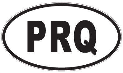 PRQ - 3 Letter Initials Oval Sticker